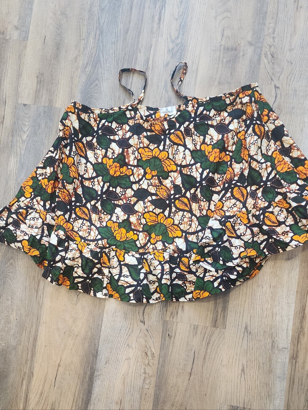 Floral Print Green & Yellow A-Line Women's Skirt